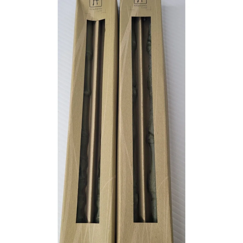 4 Fillamento Neiman Marcus 100% Beeswax Spring Green Bamboo Shaped Taper Candles